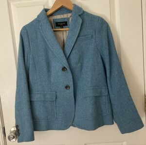 Talbots Women's Wool Teal-Blue Wool-Blend Blazer Size 4P